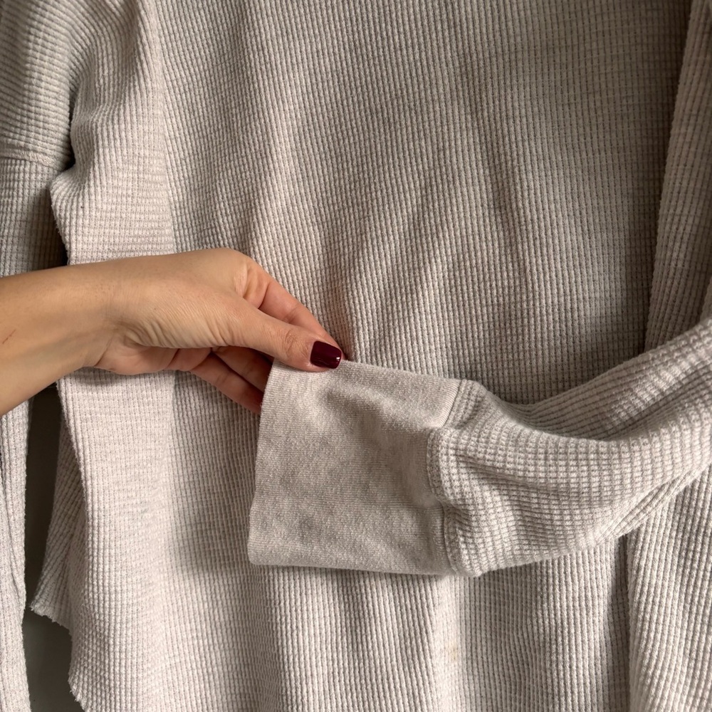 Aritzia The Group Babaton Waffle Cozy Cream Turtleneck Sweater XL - Picture 4 of 7